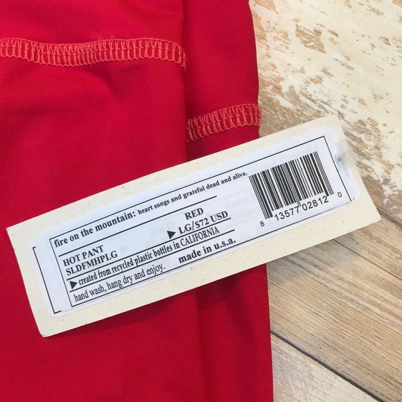 Teeki Hot Pant Red Yoga Leggings Women’s Large - Picture 6 of 12